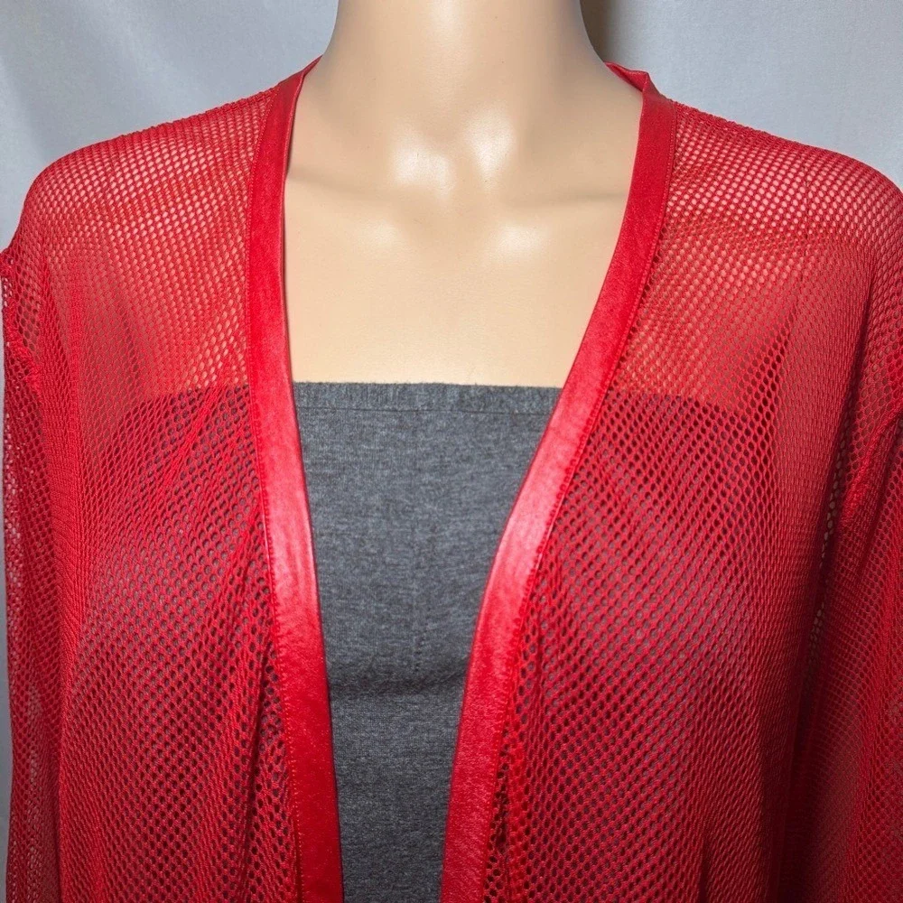 Savage X‎ Fenty Women's M/L Red Glossy Flossy Fishnet Robe Sexy Romantic